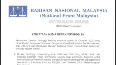 KENYATAAN MEDIA DEWAN TERTINGGI BN