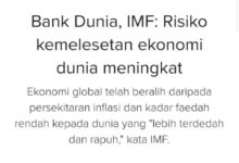 Risiko kemelesetan dalam ekonomi global semakin terus meningkat.