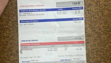 Rumah tinggal dua bulan, bil air cecah RM1,154.83