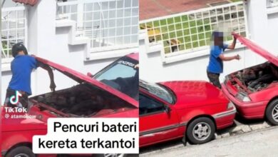 [VIDEO] ‘Terkantoi’ tak jadi curi bateri kereta