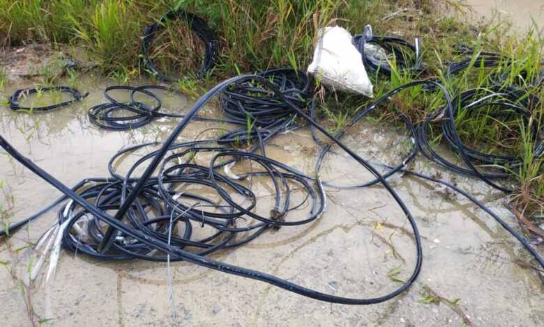 2 kumpulan sindiket curi kabel di Miri tumpas