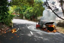 Warga emas maut Perodua Kancil terbakar di Seri Kembangan