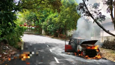 Warga emas maut Perodua Kancil terbakar di Seri Kembangan