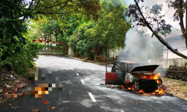 Warga emas maut Perodua Kancil terbakar di Seri Kembangan