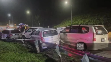 Nahas 7 kenderaan dekat Terowong Menora, seorang parah, 2 cedera