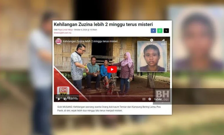 Hujan berterusan halang penduduk Orang Asli teruskan misi cari Zuzina
