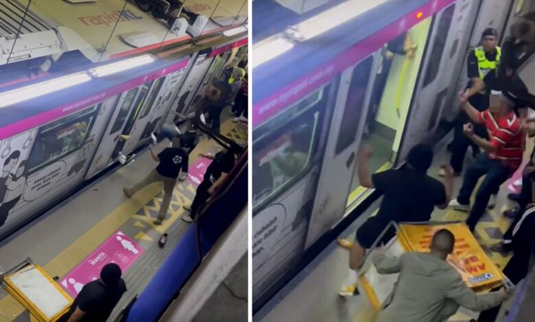 Dua kumpulan penyokong bola sepak merusuh di stesen LRT
