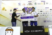 Beregu NST juara badminton Chery Media Challenge