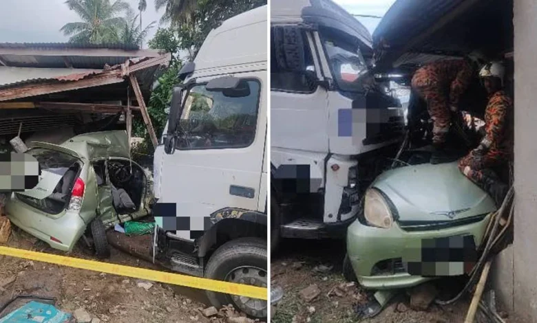 Treler seret kereta dinaiki nenek, 4 cucu dan pembantu rumah