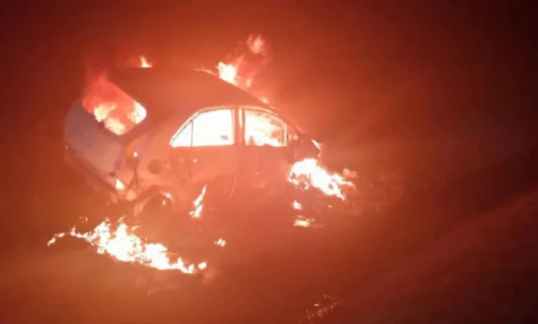 Lelaki rentung kereta dipandu terbabas sebelum terbakar