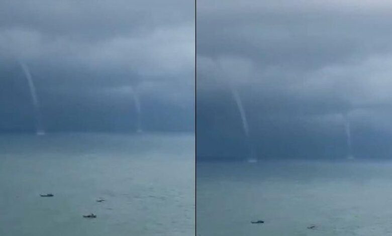 2 belalai air muncul serentak