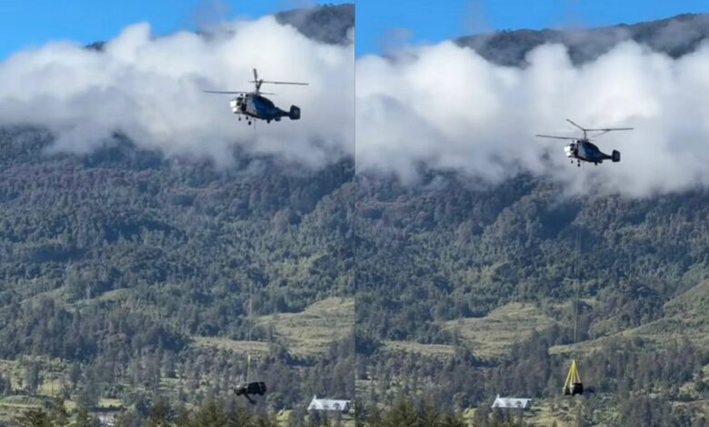 Hantar kereta baharu guna helikopter