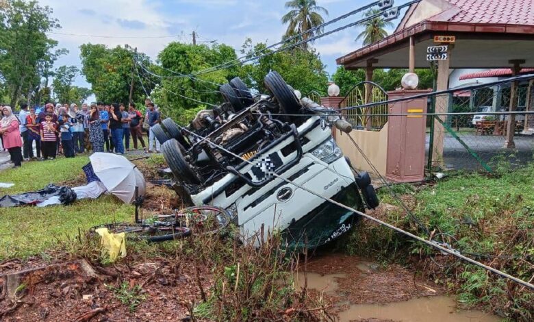 Penunggang basikal maut dihempap lori