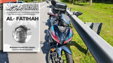 Pelajar kolej maut motosikal terbabas rempuh besi penghadang lebuh raya