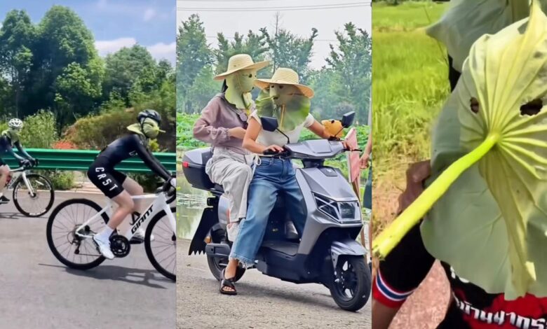 Trend pakai daun teratai elak sinaran matahari