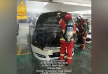 11 warga asing sesak nafas, kereta terbakar di parkir bawah tanah kondominium
