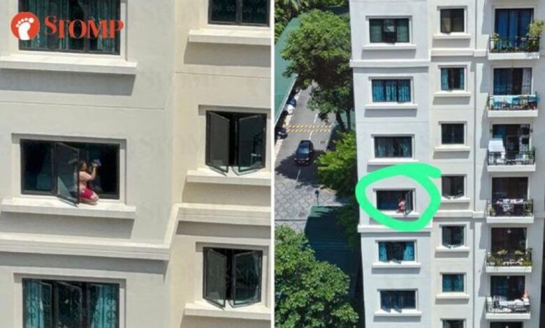 Aksi bahaya wanita cuci tingkap kondo resahkan penduduk