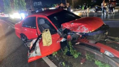 Dua cedera kemalangan empat kenderaan