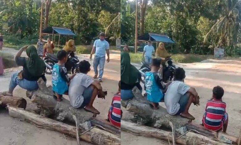 Penduduk halang lori pasir lalui jalan kampung