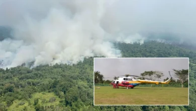Bomba guna helikopter padam kebakaran hutan di Mukah