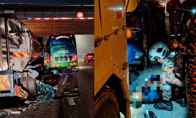 Dua maut, 16 cedera nahas bas persiaran dengan dua lori
