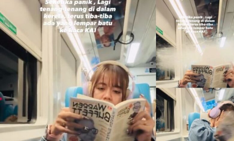 Tingkap kereta api bersepai dibaling batu