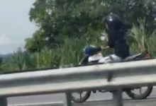 Polis siasat wanita tunggang motosikal lawan arus sambil pegang telefon bimbit