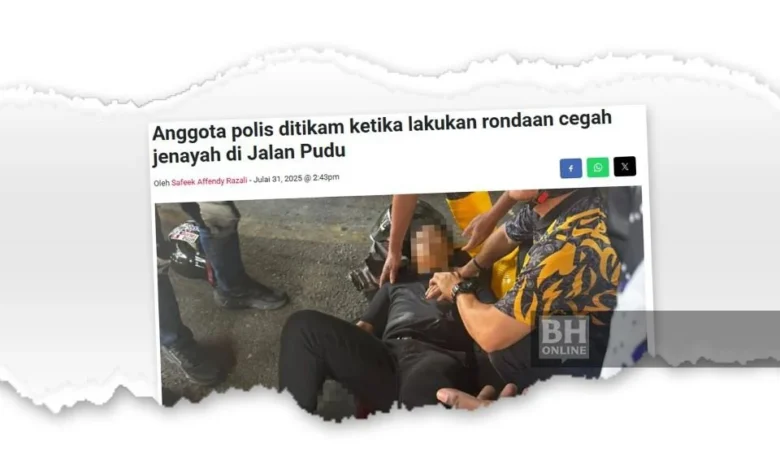 Suspek tikam polis di Jalan Yew disyaki bawah pengaruh dadah, direman 7 hari