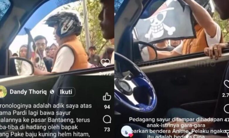 Askar tampar pemandu pikap kibar bendera lanun