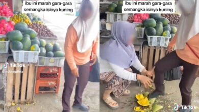 Wanita mengamuk, isi tembikai warna kuning