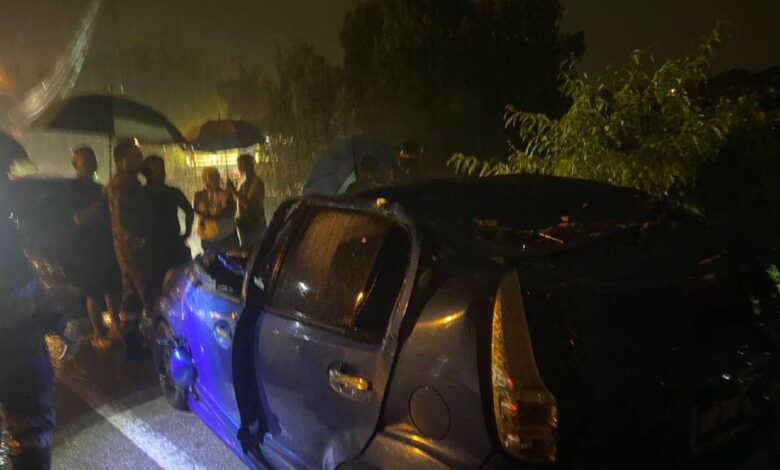 Dua beranak selamat, pokok tumbang hempap kereta