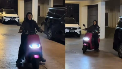 Aksi Shila Amzah Menunggang Motorsikal Elektrik [VIDEO]