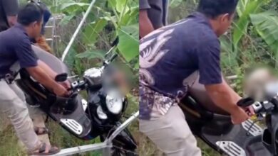Bibir tertusuk kawat duri semasa belajar tunggang motosikal