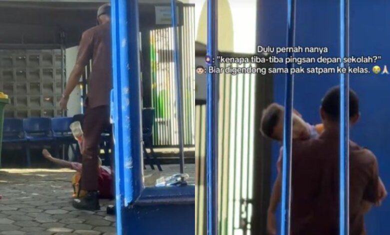 Murid pura-pura pengsan, biar ‘pak guard’ dukung ke kelas