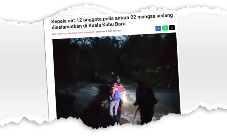 Semua 22 mangsa terperangkap kepala air diselamatkan