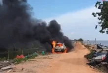 Warga emas rentung dalam kereta terbakar di Senggarang