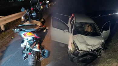 Pasangan warga emas tunggang motosikal maut kemalangan 4 kenderaan