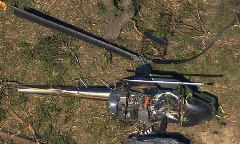 Helikopter terhempas atas kereta