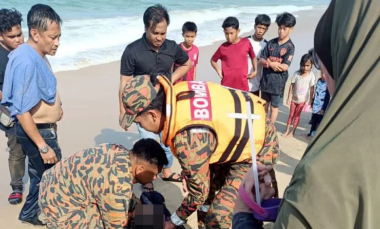 Dua maut, lima nyaris lemas di Pantai Penunjuk Kijal