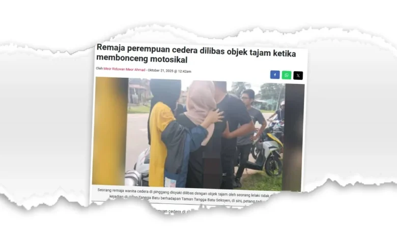 Polis tahan lelaki libas gadis dengan objek tajam