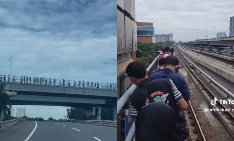 Ratusan penumpang LRT jalan kaki di landasan