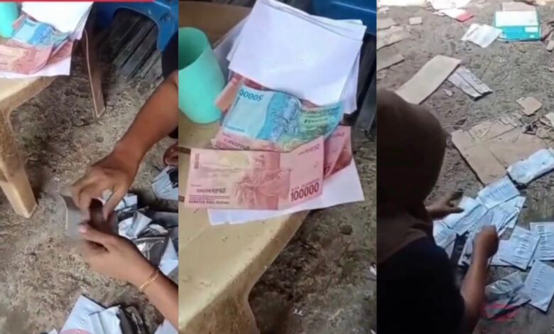 Rezeki pengutip sampah jumpa puluhan sampul surat penuh wang