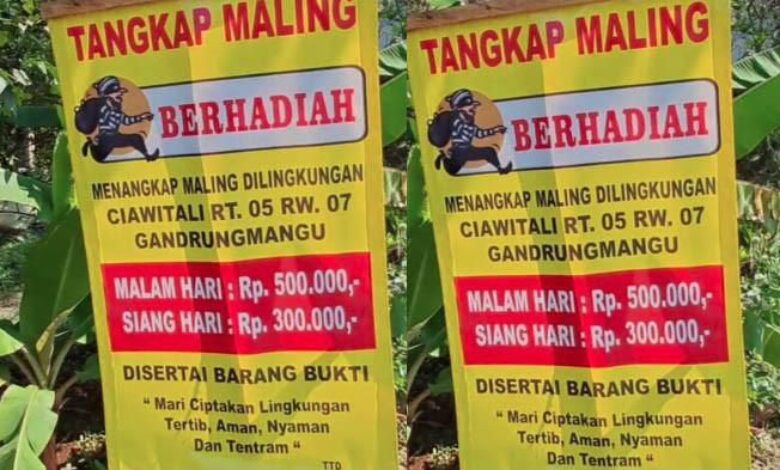 Pertandingan tangkap pencuri tawar hadiah wang tunai