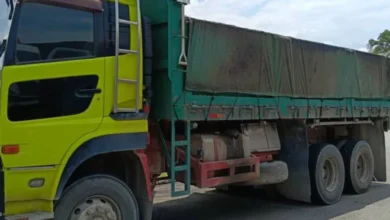Panik ditahan JPJ kerana lebih muatan, pemandu buang batu di tepi jalan