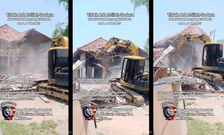 Berebut harta pusaka, kakak nekad roboh rumah adik