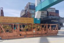 Bukan kontena kapal MSC Kyparissia terbakar di Tanjung Pelepas - JBPM