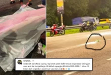 Suami maut motosikal langgar lori selepas berpatah balik ambil susu anak yang tertinggal - Isteri
