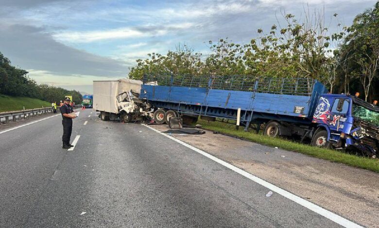 Pemandu, kelindan lori maut nahas 3 kenderaan berat