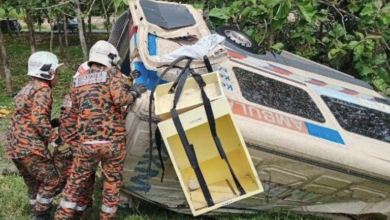 Driver killed, three others injured as ambulance skids on Plus Highway near Kluang