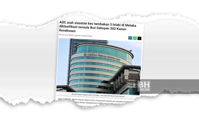 Kes tembak Durian Tunggal: AGC sokong syor PDRM